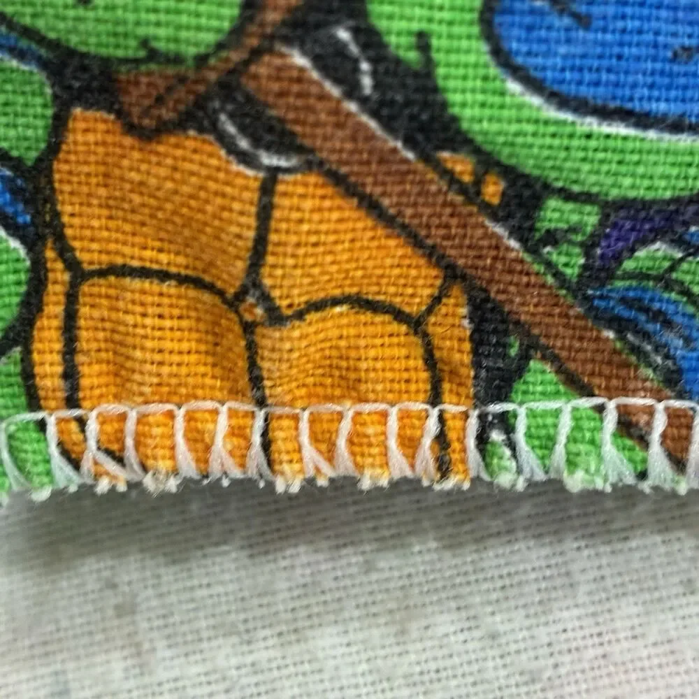 Vintage 1990 Teenage Mutant Ninja Turtles Twin Size Fitted Sheet The Bibb Co USA